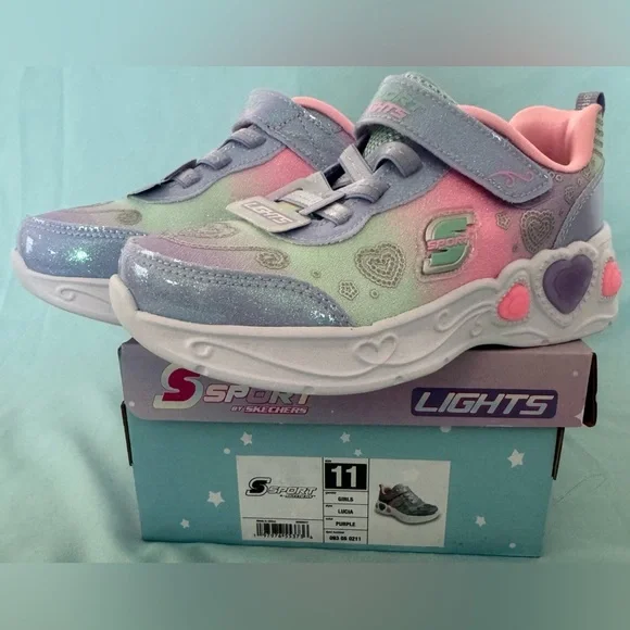 S Sport By Skechers Toddler Lucia Sneakers Light Up, Unicorn Pattern - Picture 9 of 9